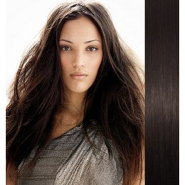 Clip in vlasy 43cm 100% ľudské - REMY 70g - prírodná čierna