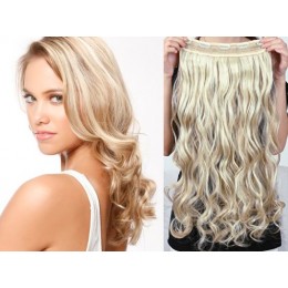 Clip in REMY vlasový pás 53cm vlnitý - prírodná / svetlejšie blond