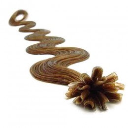 Vlasy európskeho typu na predlžovanie keratínom 50cm vlnité - svetlo hnedé