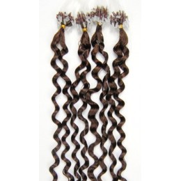 Vlasy pre metódu Micro Ring / Easy Loop / Easy Ring 50cm kučeravé - svetlejšie hnedé