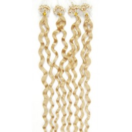 Vlasy pre metódu Micro Ring / Easy Loop / Easy Ring 50cm kučeravé - najsvetlejšia blond