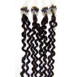 Vlasy pre metódu Micro Ring / Easy Loop / Easy Ring 60cm kučeravé - prírodné čierne